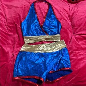 Bear Dance Metallic Blue and Gold Outfit